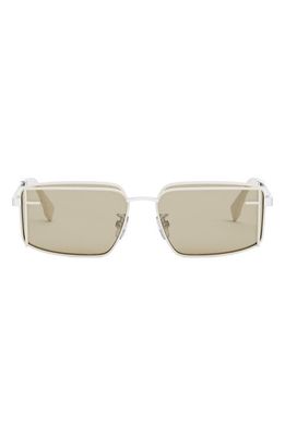 Fendi First Rectangular Sunglasses in Ivory /Green