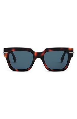 Fendi graphy 51mm Rectangular Sunglasses in Blonde Havana /Blue