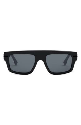 Fendi graphy 54mm Geometric Sunglasses in Shiny Black /Smoke