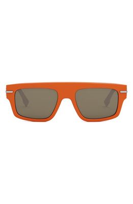 Fendi graphy Rectangular Sunglasses in Shiny Orange /Brown