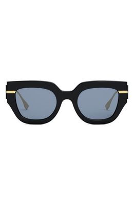 Fendi graphy Square Sunglasses in Shiny Black /Blue