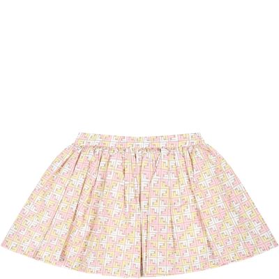 Fendi Ivory Skirt For Baby Girl With Iconic Ff