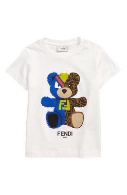 Fendi Kids' Bear Graphic Tee in White