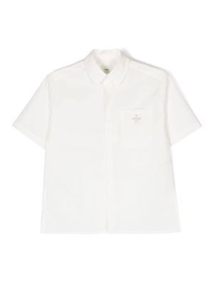 Fendi Kids logo-embroidered short-sleeve shirt - White