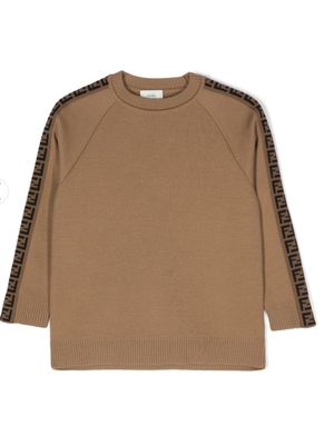 Fendi Kids Sweaters Brown