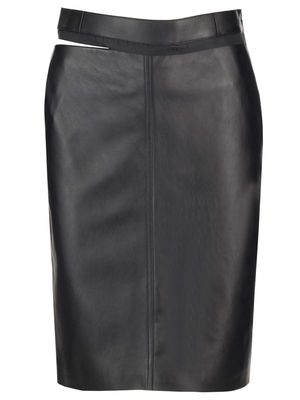 Fendi Leather Midi Skirt