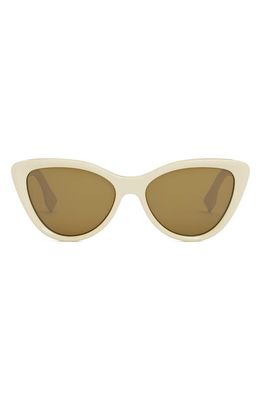 Fendi Lettering 55mm Cat Eye Sunglasses in Ivory /Brown