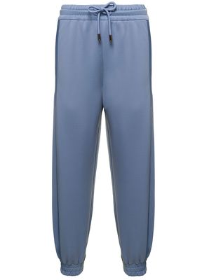 Fendi Light Blue Tracksuit Pants With Coulisse And Embroidered Logo In Polyester Woman