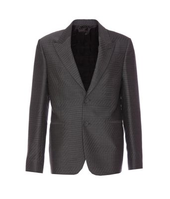 Fendi Logo Jacquard Single-breasted Jacket