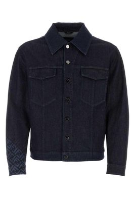 Fendi Logo Monogram Detailed Denim Jacket