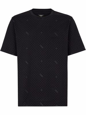 Fendi logo polka dot T-shirt - Black