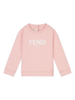 FENDI logo-print jersey sweatshirt - Pink