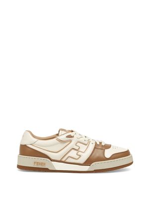 Fendi Low Top Sneaker In Brown Leather