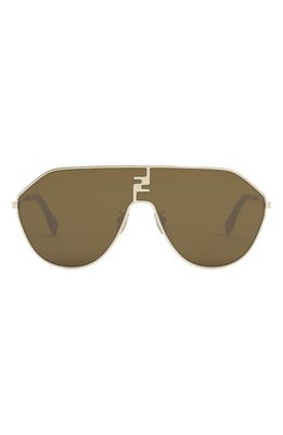 Fendi Match Geometric Sunglasses in Shiny Endura Gold /Brown