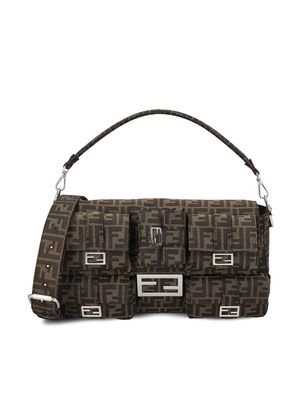 Fendi Maxi Multipocket Baguette Ff Jacquard Tote Bag