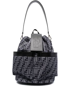FENDI monogram-pattern backpack - Blue