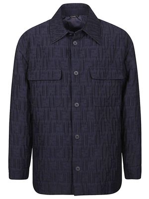 Fendi Monogrammed Collared Long-sleeve Shirt