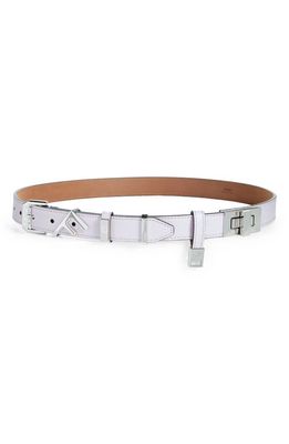 Fendi Multi Buckle Leather Belt in Purple /Silver