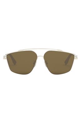 Fendi O'Lock 58mm Mirrored Geometric Sunglasses in Gold /Brown