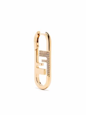 Fendi O'Lock crystal embellished single earring - Gold