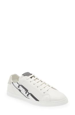 Fendi O'Lock Overlay Low Top Sneaker in Uwhi/Ghiac/Grig/Silv