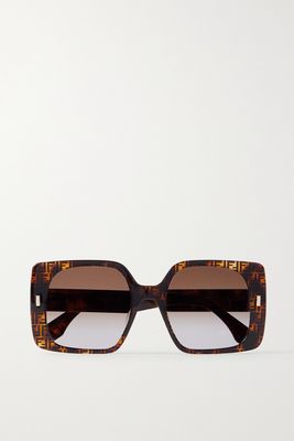 Fendi - Oversized Square-frame Tortoiseshell Acetate Sunglasses - one size