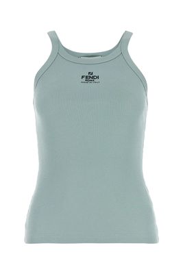 Fendi Powder Blue Stretch Cotton Top