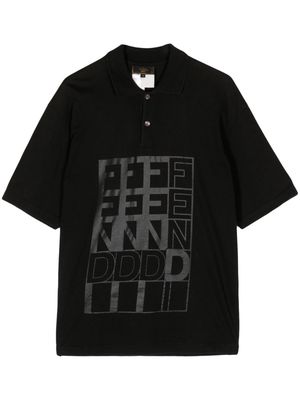 Fendi Pre-Owned 1990-2000 logo-print polo shirt - Black