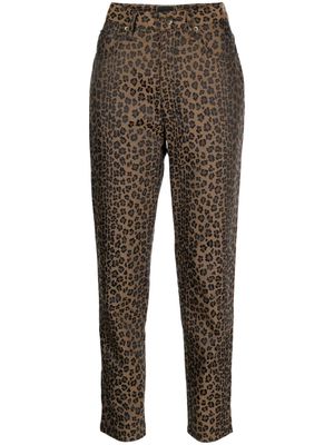 Fendi Pre-Owned 1990-2000s leopard-print slim cut trousers - Brown