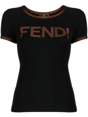 Fendi Pre-Owned 1990-2000s logo-print jersey T-shirt - Black