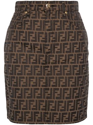 Fendi Pre-Owned 1990-2000s Zucca monogram canvas skirt - Brown
