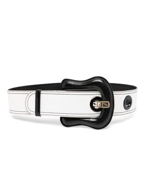 Fendi Pre-Owned 1990s FF-buckle canvas belt - White