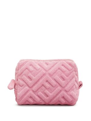 Fendi Pre-Owned 2000-2023 Zucca-embossed terry-cloth pouch - Pink