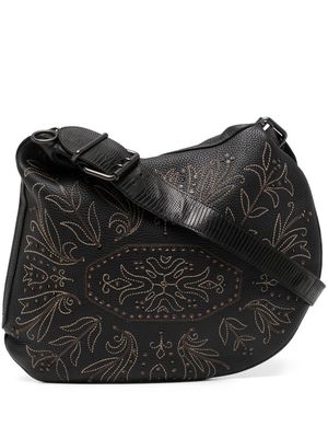 Fendi Pre-Owned embroidered motif shoulder bag - Black