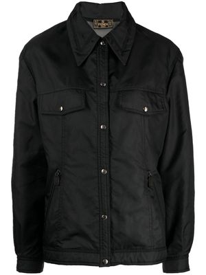 Fendi Pre-Owned mesh-panelled logo-patch jacket - Black