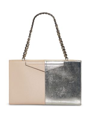 Fendi Pre-Owned panelled chain shoulder bag - Silver