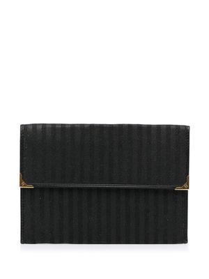 Fendi Pre-Owned Pequin Stripe canvas clutch bag - Black
