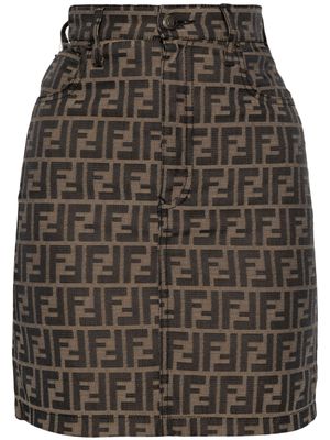 Fendi Pre-Owned pre-owned Zucca miniskirt - Brown