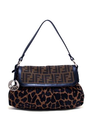 Fendi Pre-Owned Zucca Leopard shoulder bag - Brown
