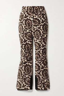 Fendi - Printed Velvet Bootcut Ski Pants - Neutrals
