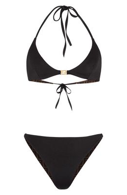 Fendi Reversible Two-Piece Swimsuit in Black