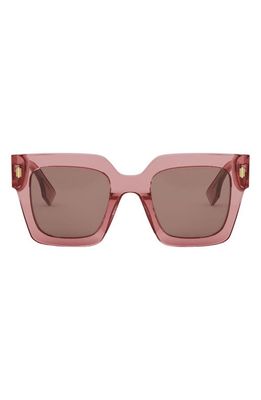 Fendi Roma 50mm Square Sunglasses in Shiny Pink /Bordeaux