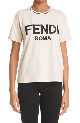 Fendi Roma Logo Applique Women's Graphic Tee in Snake