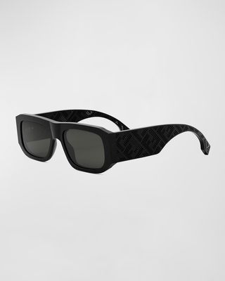 Fendi Shadow Nylon Rectangle Sunglasses