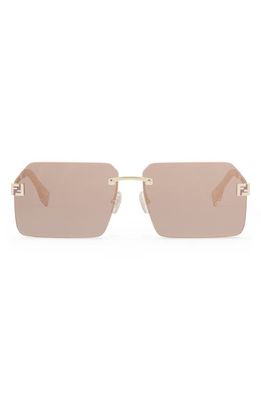 Fendi Sky 59mm Rectangular Sunglasses in Gold /Bordeaux Mirror
