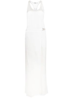 Fendi sleeveless silk satin jumpsuit - White