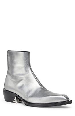 Fendi Stivaletto Ankle Boot in F01Hz-Dark Silver