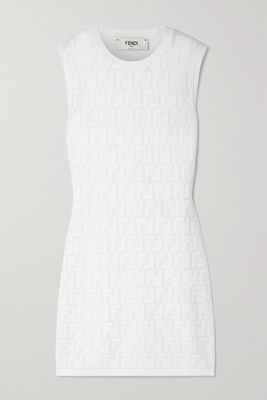 Fendi - Stretch-jacquard Mini Dress - White
