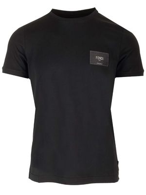 Fendi T-shirt With Leather Logo Patch