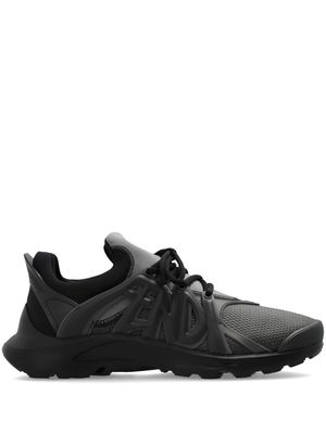 FENDI Tag lace-up panelled sneakers - Black